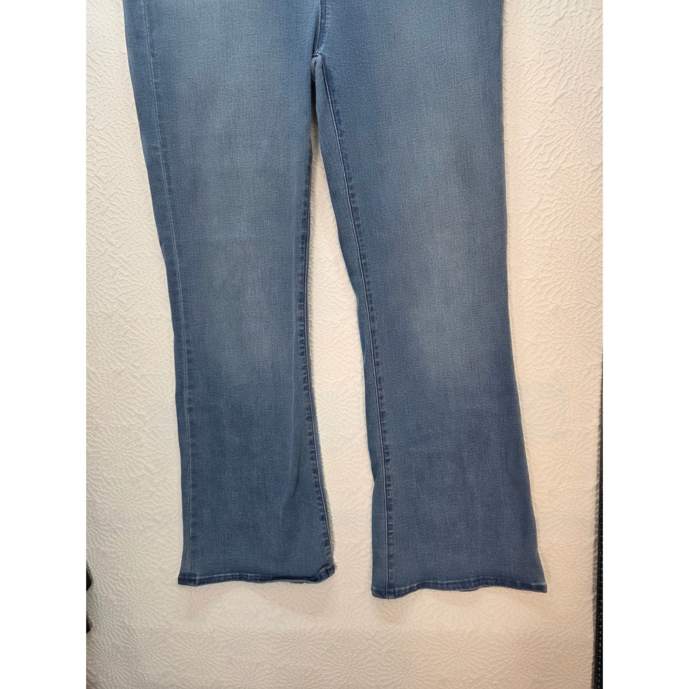 Quince Nina Pull on Stretch Flare Jeans Women Size L Laguna Blue Excellent Denim - Picture 4 of 12